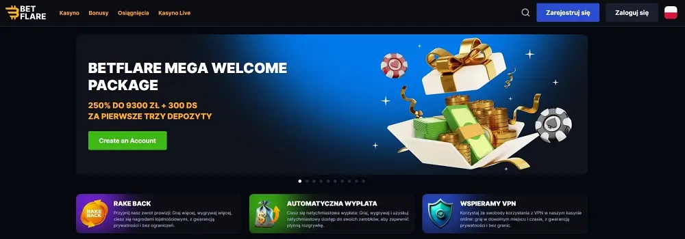 BetFlare Casino online strona glowna